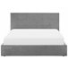 Beliani Cama com armazenamento Veludo LORIENT 197x216 Cinza Claro