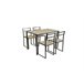 Conjunto de Mesa e 4 Cadeiras SIDNEY Preto/ Madeira