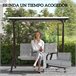 Baloiço de Jardim Aço e Poliéster Outsunny Cinza