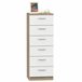 Cômoda de Quarto, Sinfonier 6 Gavetas, Briebe Nova BRI-22074 Branco/ Madeira