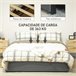 Estrutura Cama de Casal Poliéster e Placa Multicamada HOMCOM Cinza