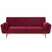 Beliani Sofá-cama Veludo EINA Vermelho