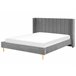 Beliani Cama com estrado Veludo VILLETTE 205x222 Cinza