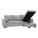 Chaise longue com cama MARLON reversível 3 lugares cinza Cinza