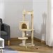 Arranhador para Gatos Aglomerado de Madeira, Pelúcia e Sisal Creme