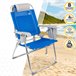 Cadeira de praia dobrável super resistente com almofada, saco e bolso 47x63x99 cm Aktive Azul