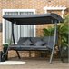 Baloiço de Exterior Poliéster e Aço Outsunny Cinza