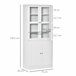 Estante de Livros MDF e Vidro Temperado HOMCOM 76 Branco