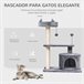 Arranhador para Gatos Aglomerado de madeira, Pelúcia e Sisal Cinza