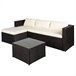 Conjunto de móveis de terraço e jardim vime c/sofá modular e mesa Aktive Antracite