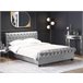 Beliani Cama com estrado Veludo AVALLON 152x233 Cinza Claro