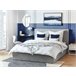 Beliani Cama com armazenamento Poliéster LORIENT 177x216 Cinza Claro