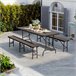 Pack 2 Mesas Dobráveis ​​Retangulares Efeito Rattan Thinia Home Castanho