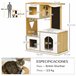 Casa para Gatos MDF e Pelúcia PawHut Castanho