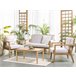 Beliani Conjunto de jardín Madera de acacia PALLANO Cinza Escuro