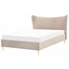 Beliani Cama com estrado Veludo CHALEIX 148x212 Cinza Claro