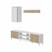 Compacto de TV 180cm branco e natural MELISS Branco/ Madeira