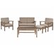 Beliani Conjunto lounge Madeira de acácia MANILA Castanho