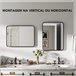 Espelho Casa de Banho Vidro e Metal HOMCOM, casa - casa de banho Preto