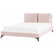 Beliani Cama Veludo MELLE 156x233 Rosa Talco