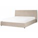 Beliani Cama com armazenamento Veludo LAVAUR 203x210 Cinza Escuro