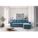 Sofá Cama Com Baú e Chaise Longue Cinza Claro