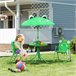 Conjunto Mesa e Cadeiras Exterior Infantil Metal e Poliéster Verde
