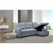 Sofá Cama Com Baú e Chaise Longue Cinza Claro