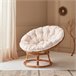Cadeirão de vime Papasan com almofada Madeira