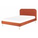 Beliani Cama com estrado Veludo FLAYAT 153x215 Laranja