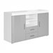 Aparador Sala de estar e jantar 2 portas 2 gavetas Roque 140 Branco/cinza