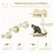 Jogo de Escalar para Gatos Aglomerado de Madeira, Pelúcia e Sisal Cru