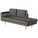 Beliani Chaise longue izquierdo Terciopelo MIRAMAS Cinza Escuro