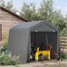 Abrigo de Exterior Metal e Tecido PE Outsunny Cinza