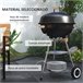 Barbecue a Carvão Metal e Porcelana Outsunny Multicor