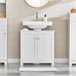 Armário de banho com 1 prateleira e 2 portas BZR18-II-W SoBuy 60 Branco