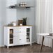 Aparador de Cozinha MDF e Vidro Temperado HOMCOM, casa - cozinha 120 Branco