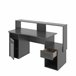 Mesa com efeito de madeira Preto