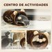Arranhador para Gatos Melamina de Madeira, Pelúcia e Juta PawHut Castanho