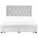 Beliani Cama com armazenamento Veludo LIEVIN 165x217 Azul Marino
