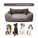 Cama para animais de estimação + comedouro duplo Castanho