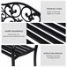 Banco de Jardim Aço e Ferro Fundido Outsunny Preto