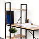 Max Home Secretária com prateleiras em madeira e aço 120x64 Preto/ Madeira