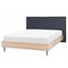 Beliani Cama com estrado Poliéster IZERNORE 187x215 Cinza Escuro