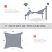 Vela de Sombra Retangular HDPE Outsunny Cinza