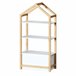 Estante infantil para casa com gaveta organizadora de móveis para quarto cor branca e carvalho 60x121x30 cm Branco