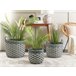 Beliani Conjunto de 3 vasos para plantas GEFIRA Branco/ Bege
