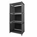 Prateleira de Organização 4 Pisos PVC e Tecido Nyana Home 93x41x29 cm 41 Preto