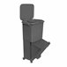Lixeira de reciclagem com triagem seletiva e pedal Preto