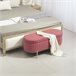 Banco Pé de Cama Poliéster HOMCOM, casa - quarto Rosa